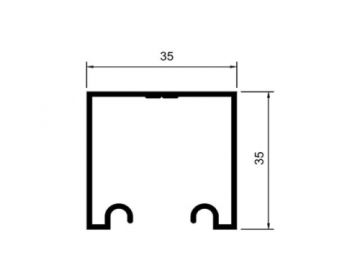 TRILHO ALUM. DUPLO CONC 35X35MM REFORCADO
