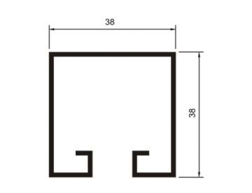 TRILHO ALUM. DUPLO RETO 38X38  REFORCADO