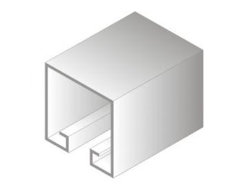 TRILHO ALUM. DUPLO RETO 38X38  REFORCADO