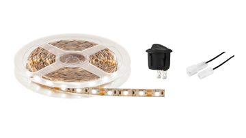 KIT FITA LED 4,8W 12V 1,5M LUZ FRIA C/ BOTAO LIGA/DESLIGA