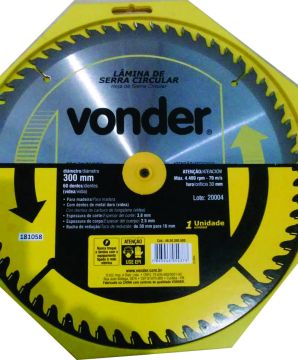 LAMINA SERRA CIRCULAR MADEIRA 300X30MM 60 DENTES VIDEA