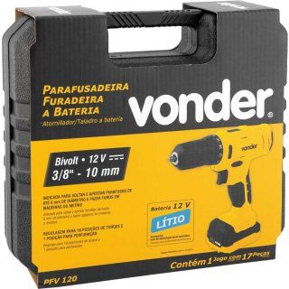 PARAFUSADEIRA/FURADEIRA A BATERIA 12V PFV120 BIVOLT C/ 17 PCS