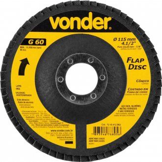 DISCO LIXA FLAP CONICO/CURVO 115 X 22,23MM - 4.1/2 X 7/8(POL) GR 60