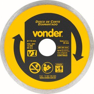 DISCO CORTE DIAMANTADO MÁRMORE, GRANITO 110MM