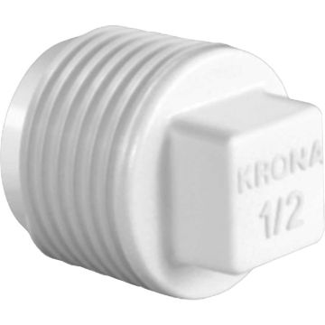 PLUG ROSCAVEL 1/2(POL) BRANCO - KRONA