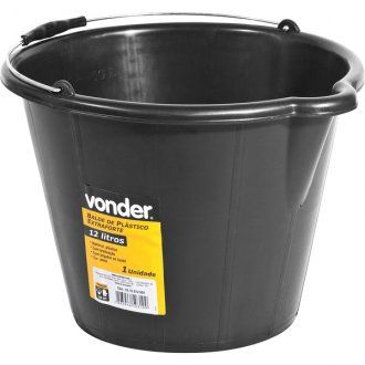 BALDE PLASTICO EXTRAFORTE 12L PRETO