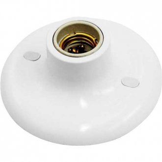 PLAFONIER PORCELANA E27 1X100W BRANCO - TASCHIBRA