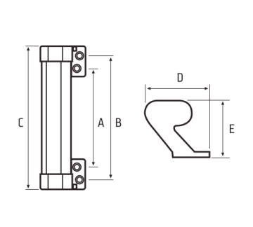 PUXADOR PORTA TUBO CROMADO 30 X 155MM