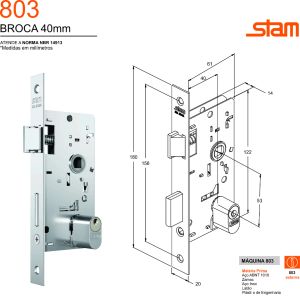 FECHADURA 803/21 EXTERNA ROS. RED. INOX