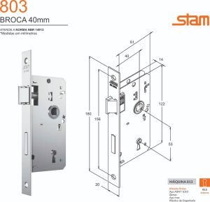 FECHADURA ESPELHO INTERNA INOX 1810/21