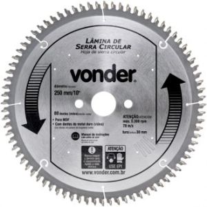 LAMINA SERRA CIRCULAR MDF 250X30MM 80 DENTES VIDEA