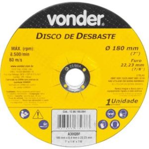 DISCO DESBASTE METAIS FERROSOS 180 X 6,4 X 22,23MM
