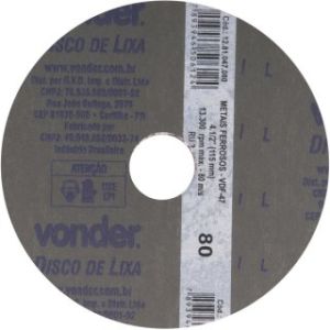 DISCO LIXA FURADEIRA FIBRA 4.1/2 GR 80