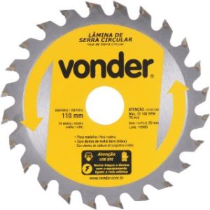 LAMINA SERRA CIRCULAR VIDEA 110 X 20MM 24 DENTES