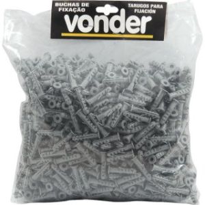 BUCHA PLASTICA PAREDE MACICA C/ ANEL 8MM