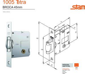FECHADURA 1005 PIVOTANTE TETRA ROS. RED. INOX
